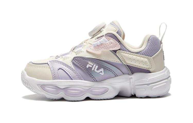 FILA KIDS Slip Resistant Abrasion Resistant Low top Kids Lifestyle Shoes Purple Rice Color Children Aged 3 7 Years Old