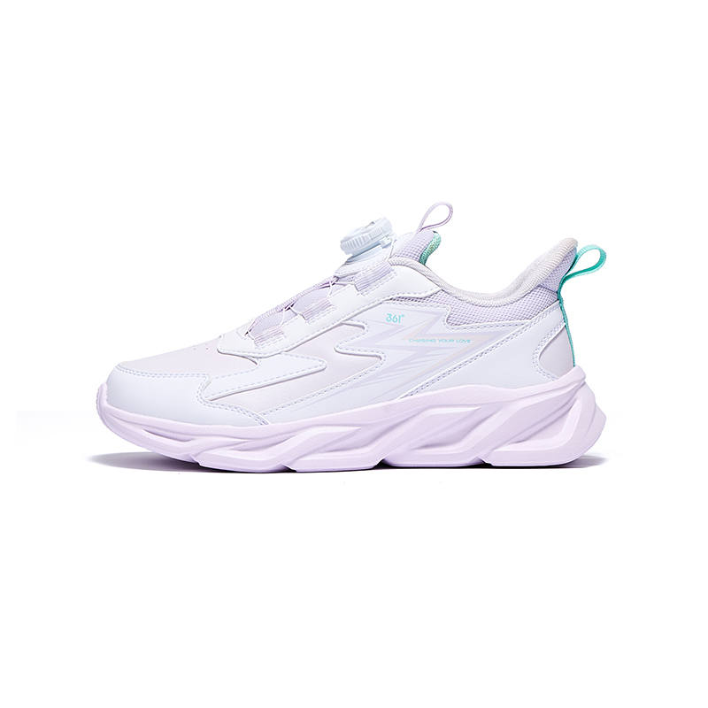 361°KIDS Synthetic Leather Slip Resistant Abrasion Resistant Low top Running Shoes White Purple Teenagers