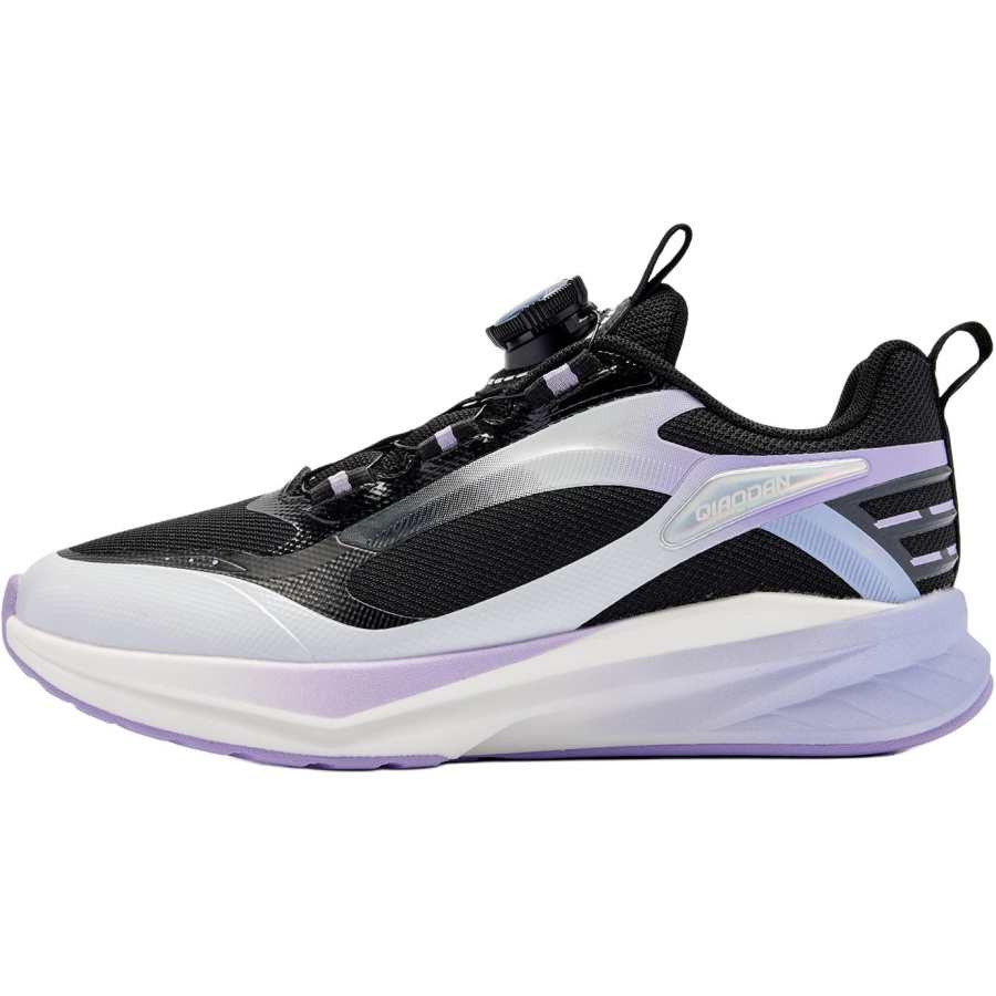 QIAODAN Comfortable Low top Running Shoes Black Purple Teenagers