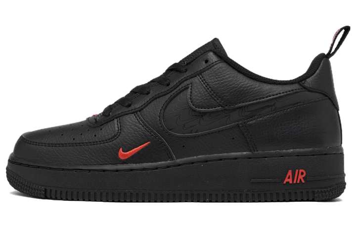 Nike Nike Air Force 1 Leather Slip Resistant Abrasion Resistant Low top Skateboard Shoes Black Unisex