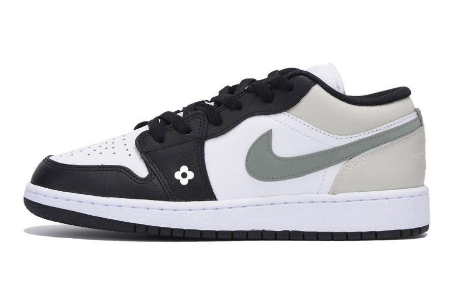 Jordan Jordan Air Jordan 1 Low top Kids' Skateboarding Shoes White Gray Teenagers