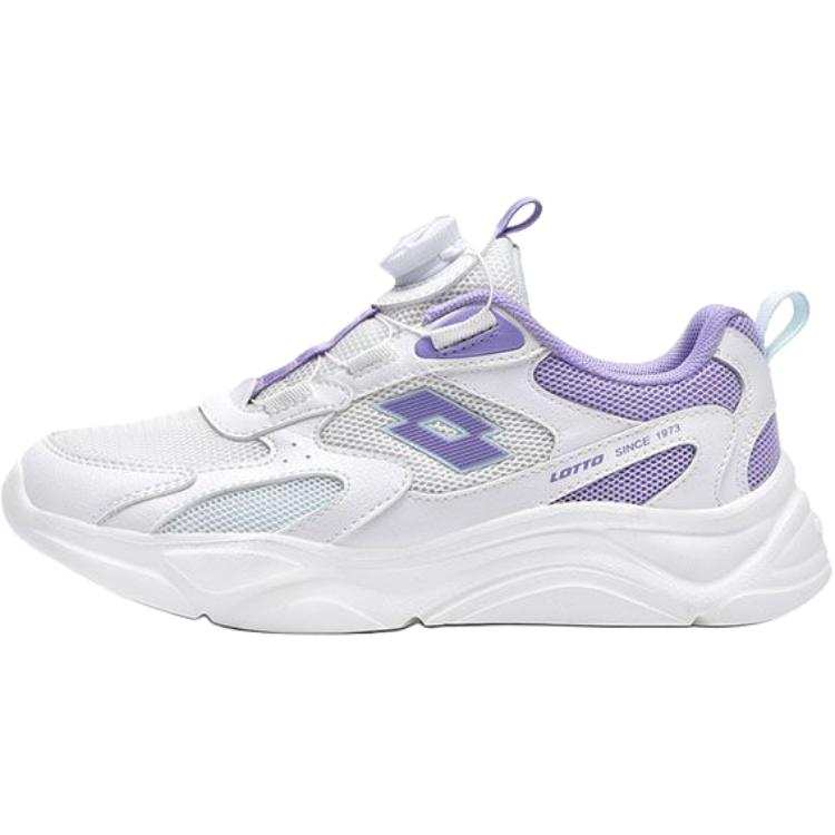 LOTTO Star Speed 2.0 Comfortable Slip Resistant Abrasion Resistant Low top Kids' Running Shoes White Purple Kids'