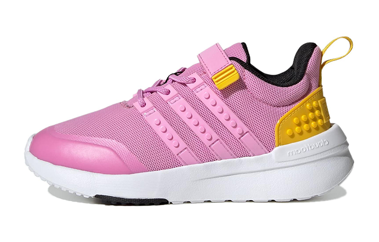 Adidas Neo LEGO x Adidas Neo Racer TR21 Mesh Abrasion Resistant Low top Kids' Running Shoes Pink Yellow Kids'
