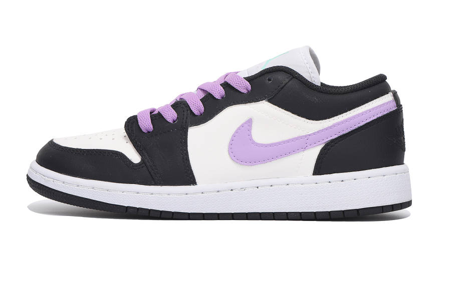 Jordan Jordan Air Jordan 1 Low Leather Taro Paste Boba Cushioning, Wear Resistant Low top Children's Basketball Shoes