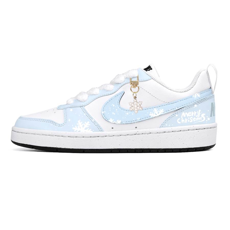Nike Nike Court Borough Steam Rose, Icy Snow Party Kids' Skateboarding Shoes Blue White Teenagers