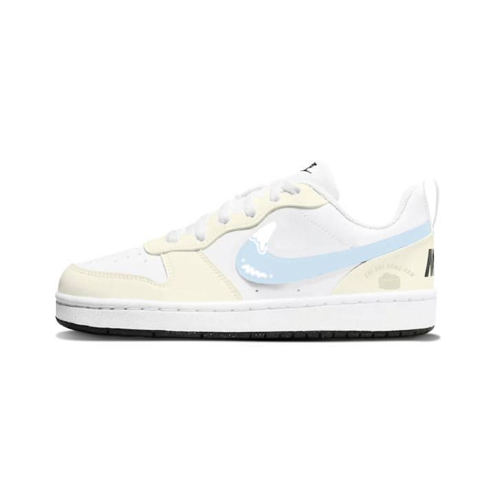 Nike Nike Court Borough Synthetic Leather Abrasion Resistant Abrasion Resistant Low top Skateboard Shoes Ecru Kids'