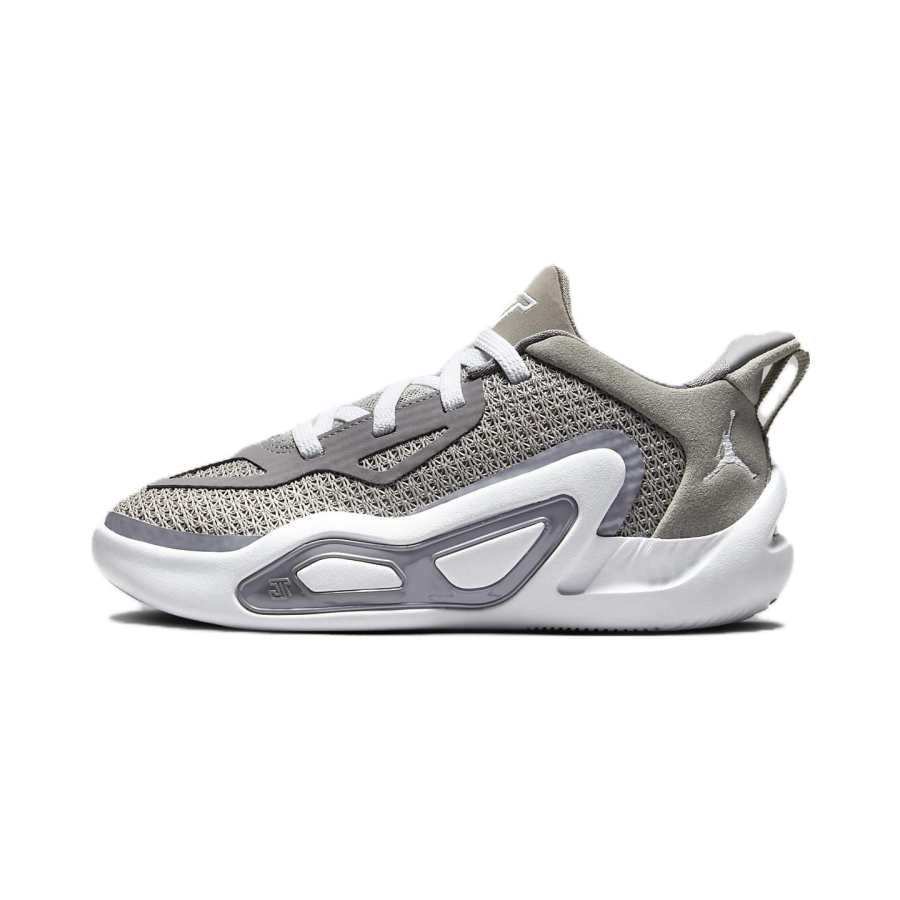 Jordan Jordan Tatum 1 Slip Resistant Abrasion Resistant Low top Children's Basketball Shoes Gray White