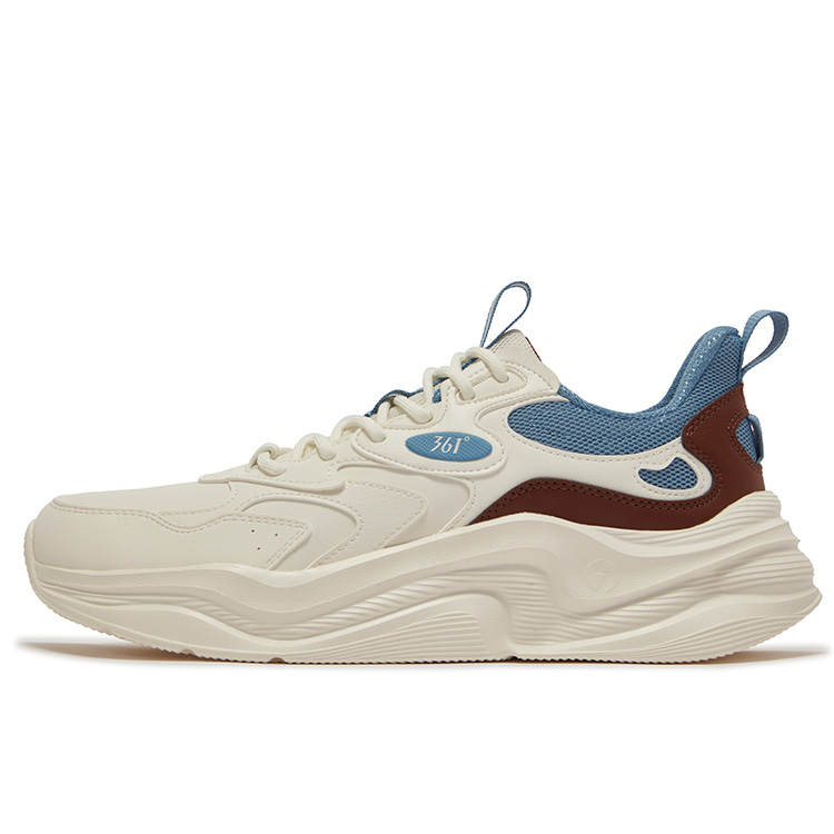 361° Breathable And Slip Resistant Low top Casual Shoes Men's White Blue