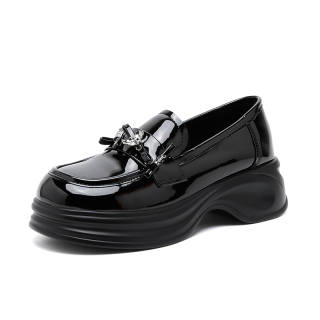 MUMUTU Abrasion Resistant Breathable Abrasion Resistant Breathable Kids' Leather Shoes Black Teenagers