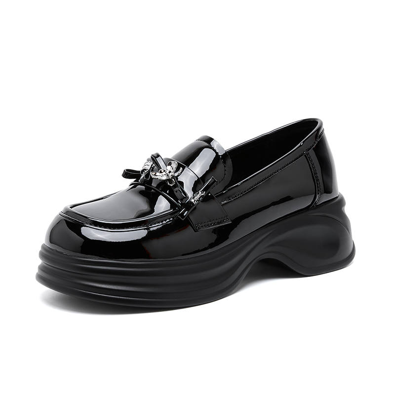 MUMUTU Abrasion Resistant Breathable Abrasion Resistant Breathable Kids' Leather Shoes Black Teenagers