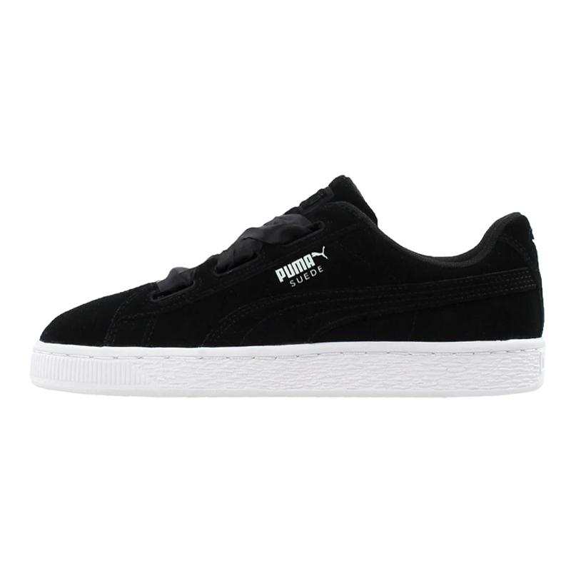 PUMA Suede Heart Balance Lightweight Low top Kids' Skateboarding Shoes Black White Teenagers