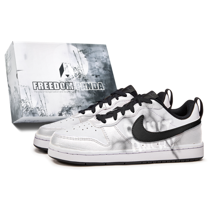 Nike Nike Court Borough Box, Extinction Slip Resistant Abrasion Resistant Low top Kids' Skateboarding Shoes Black White