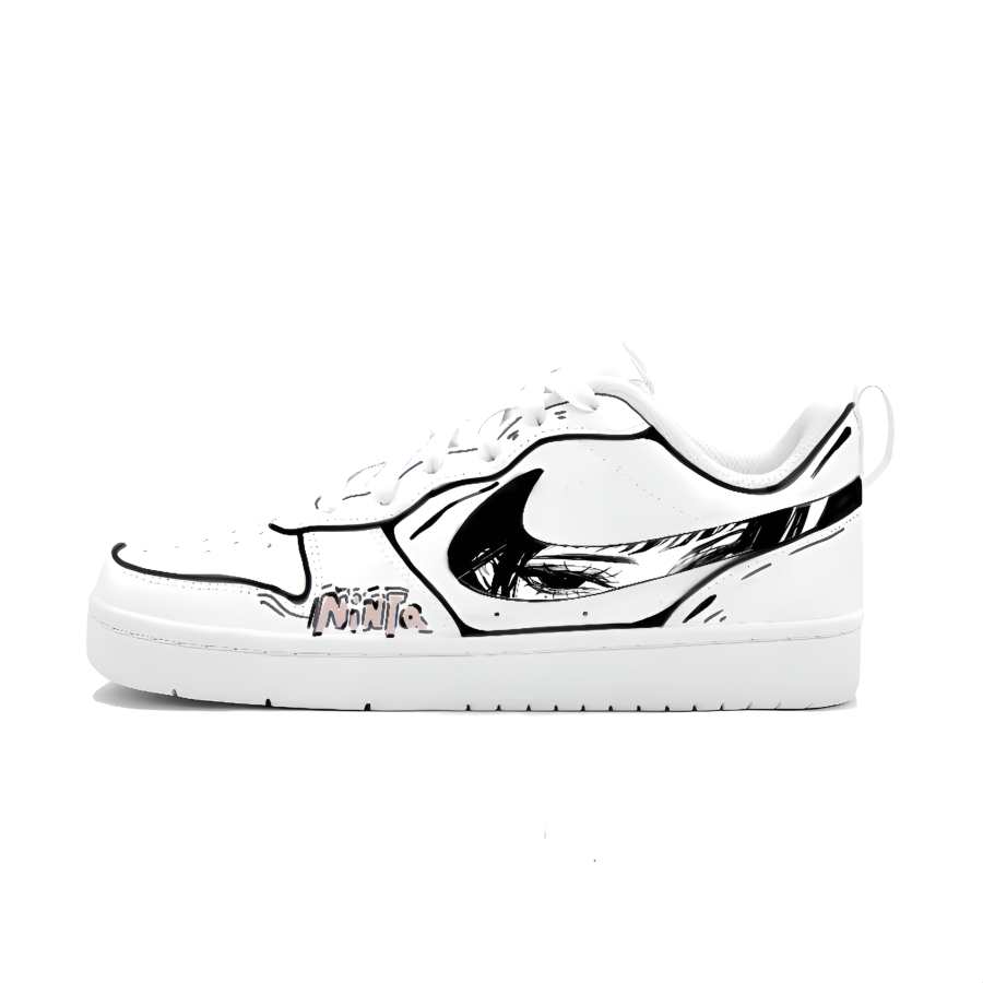 Nike Nike Court Borough Female Ninja Leather Slip Resistant Abrasion Resistant Cushioning Low top Kids' Skateboarding Shoes