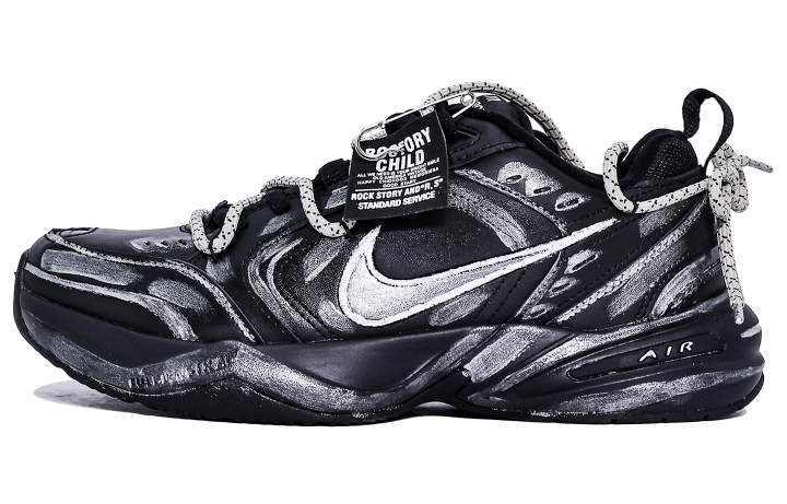 Nike Nike Air Monarch 4 Abrasion Resistant Height Increasing Low top Chunky Sneakers Unisex Black Gray