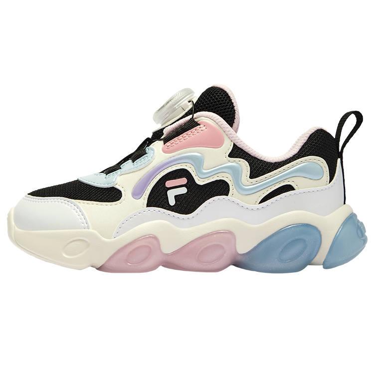 FILA KIDS Meteor Light Shoe Slip Resistant Cushioning Abrasion Resistant Low top Kids' Training Shoes Black Milk White