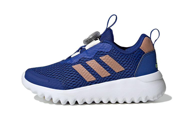 Adidas Adidas ActiveFlex BOA 3.0 Fabric Abrasion Resistant Cushioning Rebound Low top Kids' Running Shoes Blue Gold Kids'