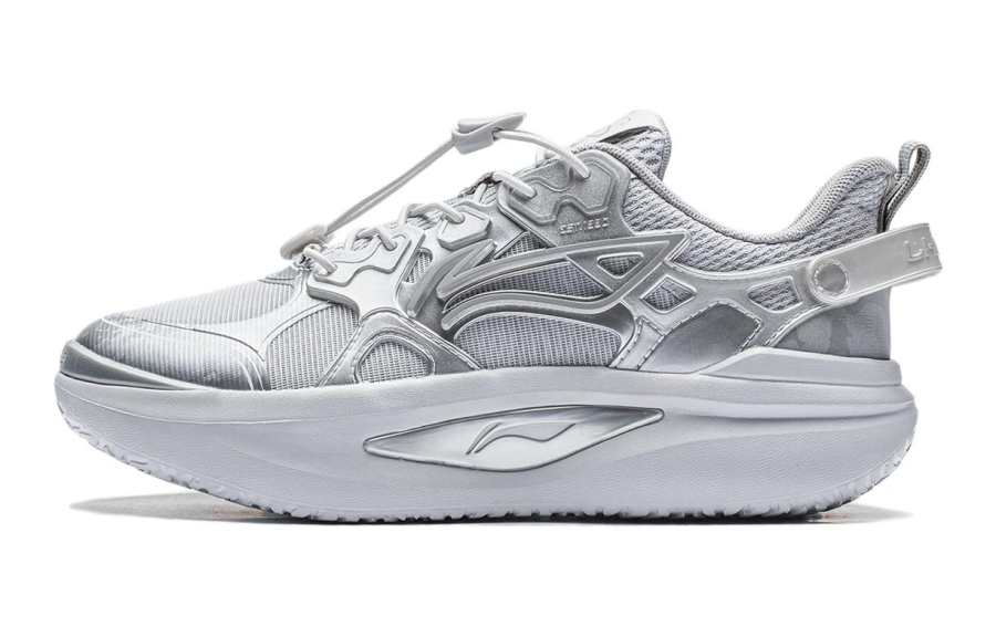 Li-Ning YOUNG Li Ning YOUNG Xingji Comfortable Casual Shoes Silver Gray Teenagers