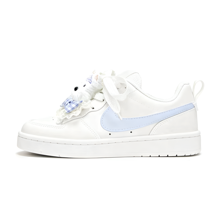 Nike Nike Court Borough Low 2 Milk Blue Whisper Leather Slip Resistant Cushioning Abrasion Resistant