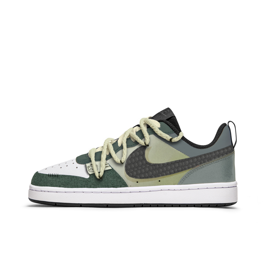 Nike Nike Court Borough Shady Path Slip Resistant Abrasion Resistant Low top Kids' Skateboarding Shoes Green White Teenagers