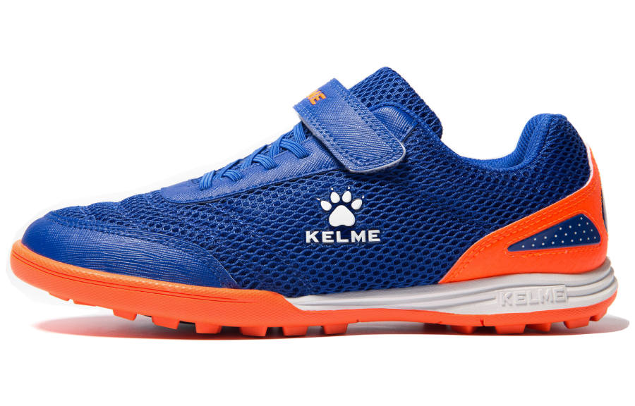 KELME Turf Slip Resistant, Abrasion Resistant, Breathable Low top Kids' Training Shoes Blue Orange Kids'