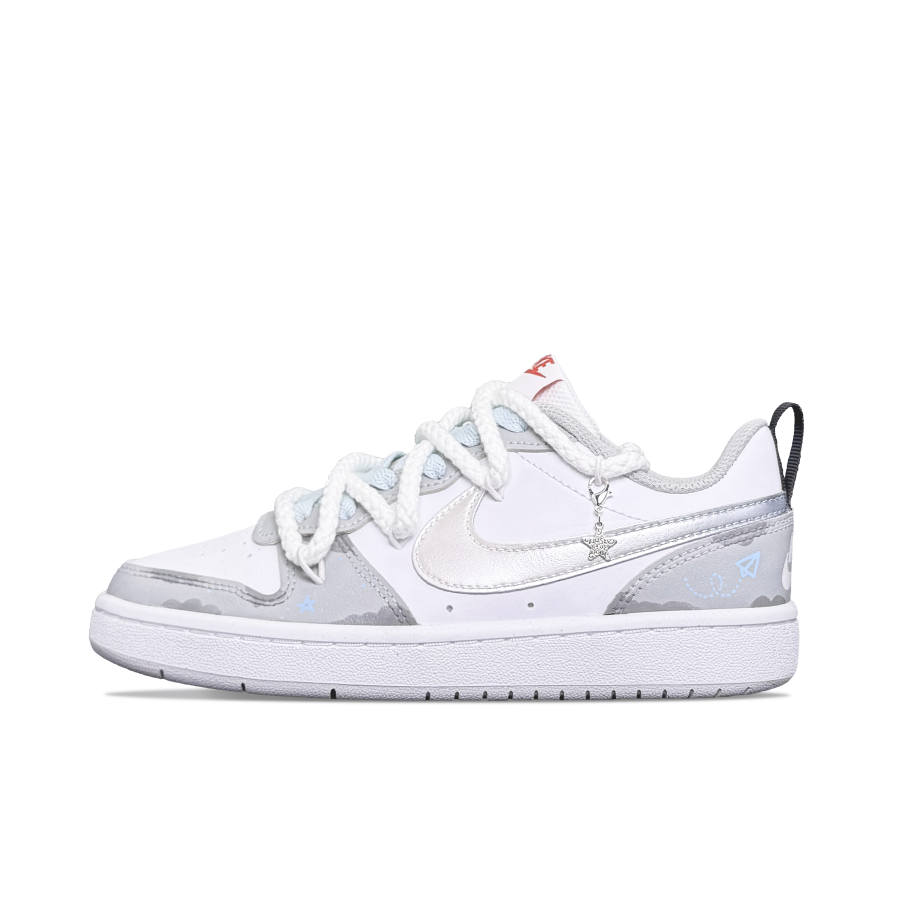Nike Nike Court Borough Escape Plan Slip Resistant Abrasion Resistant Low top Skateboard Shoes Silver Kids'