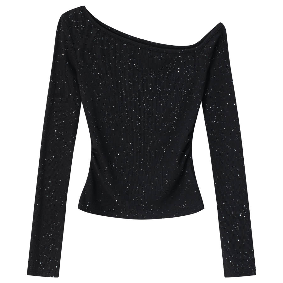 CLIMAX VISION T Shirts Women's Asymmetrical Collar Thin Nipped In Waist