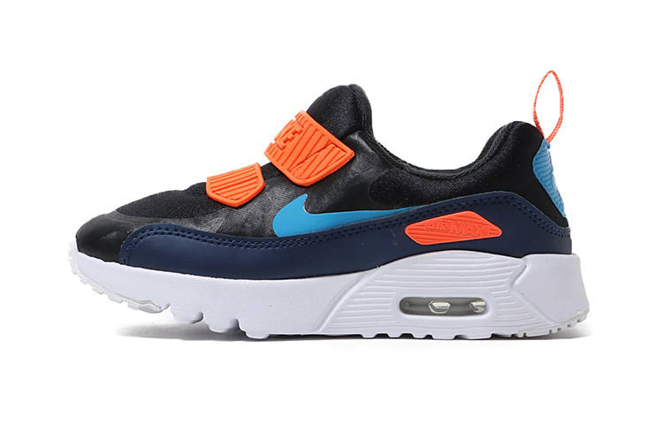 Nike Nike Air Max 90 Kids Lifestyle Shoes Black Orange Blue Children Aged 3 7 Years Old