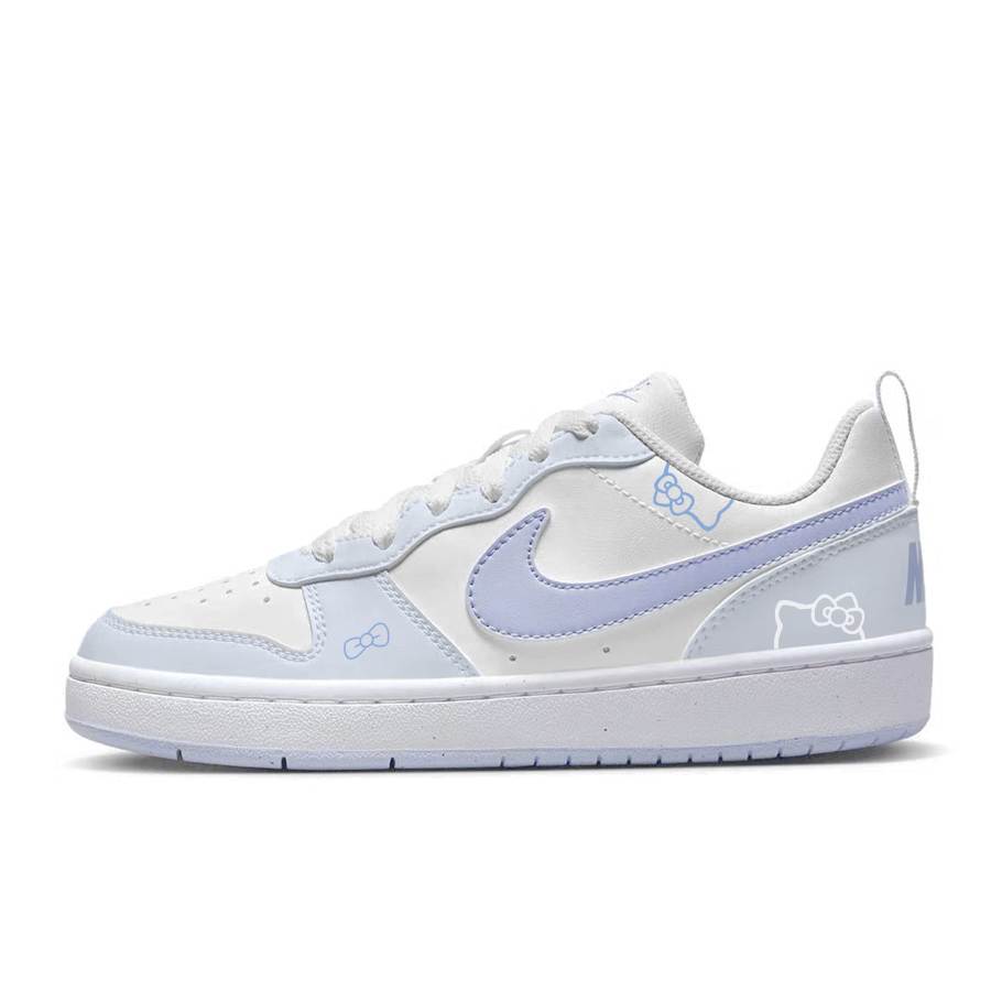 Nike Nike Court Borough Synthetic Leather Cushioning, Wear Resistant Low top Kids' Skateboarding Shoes Blue Teenagers