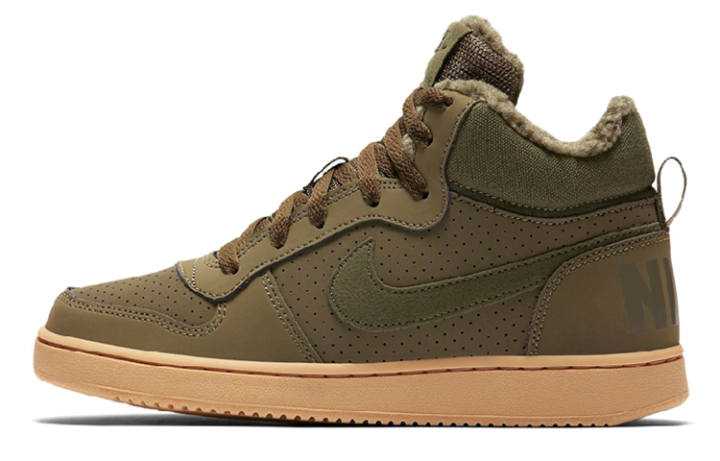Nike Nike Court Borough Mid Synthetic Leather Mid top Skateboard Shoes Green Unisex