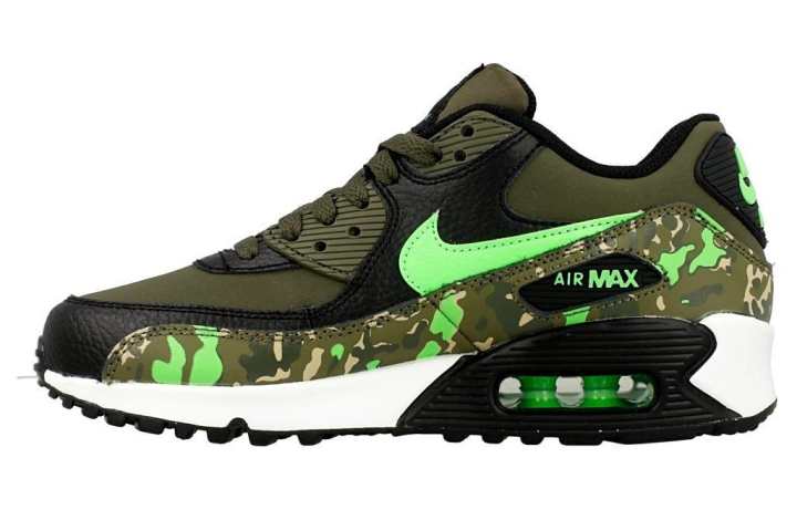 Nike Nike Air Max 90 Low top Running Shoes Green Black Kids'