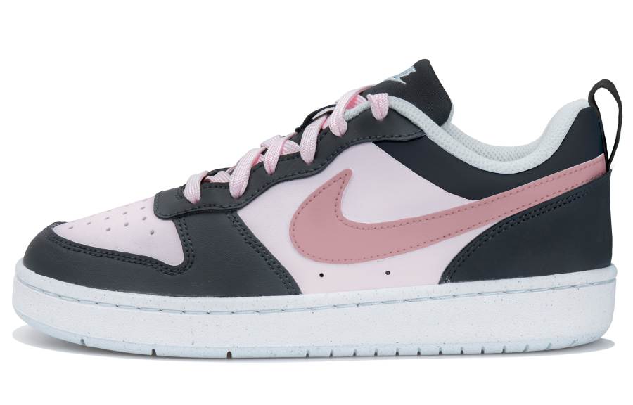 Nike Nike Court Borough Synthetic Leather Low top Kids' Skateboarding Shoes White Black Pink Teenagers