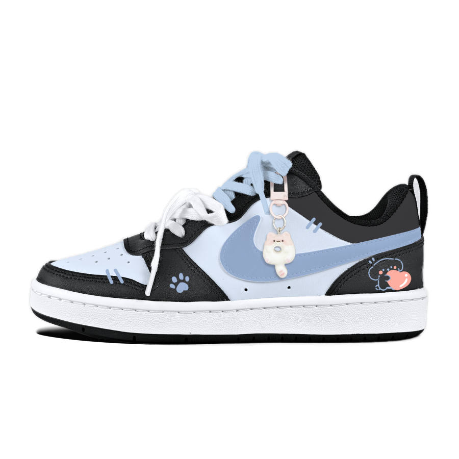 Nike Nike Court Borough Slip Resistant Abrasion Resistant Low top Kids' Skateboarding Shoes Light Blue Teenagers