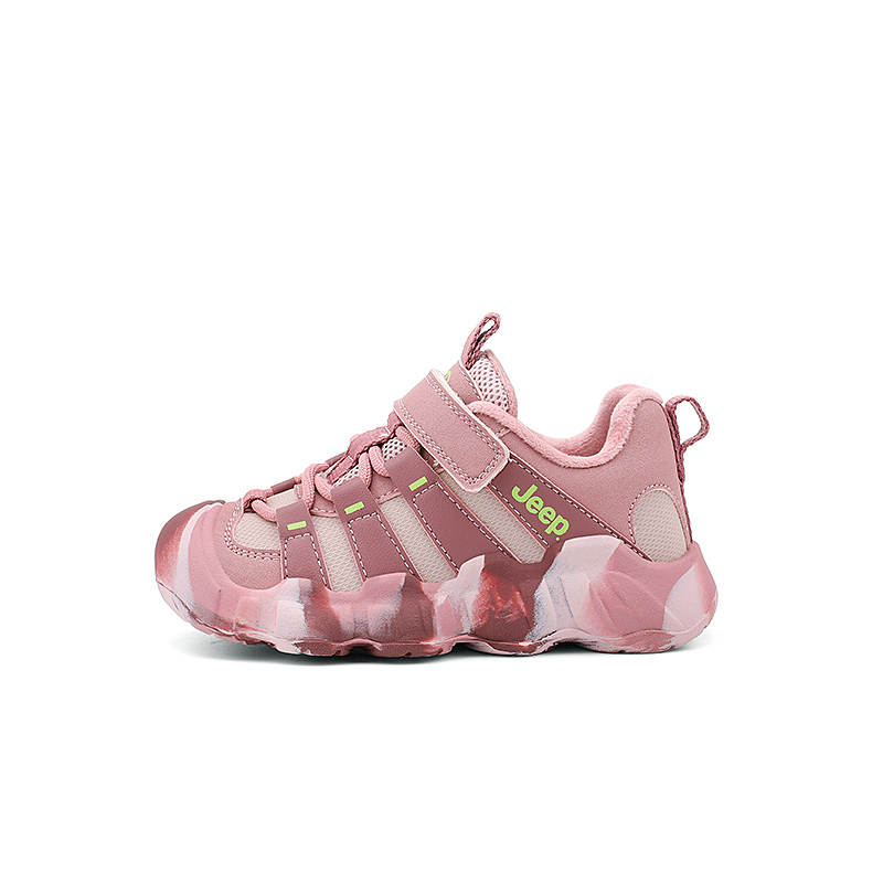 Jeep Soft And Comfortable Fleece Lined Lining Hook and Loop Kids Lifestyle Shoes Pink Kids'