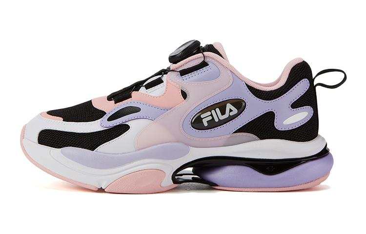 FILA KIDS Comfortable And Trendy Cushioning, Wear Resistant Low top Kids' Running Shoes Black Purple Teenagers