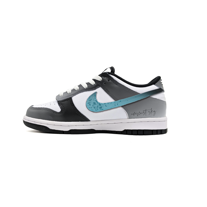 Nike Nike Dunk Lost Misty Island Leather Cushioning Low top Kids' Skateboarding Shoes Blue Unisex
