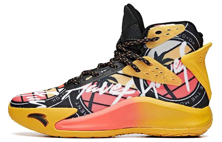 Antakids Kt5 Abrasion Resistant High top Casual Shoes Black Orange Red Teenagers