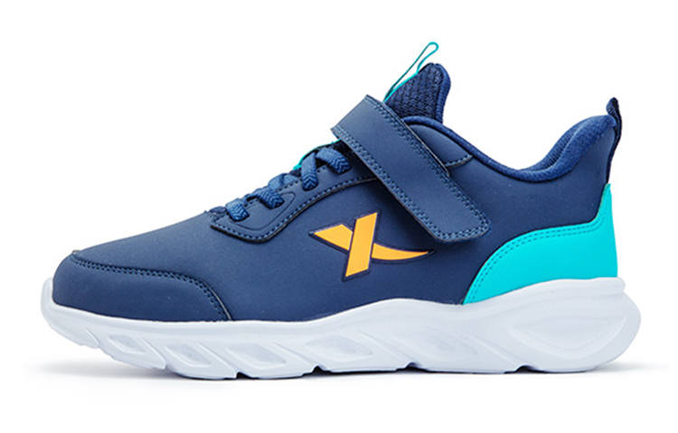 XTEP Slip Resistant, Abrasion Resistant, Breathable Low top Casual Shoes Blue Orange Teenagers