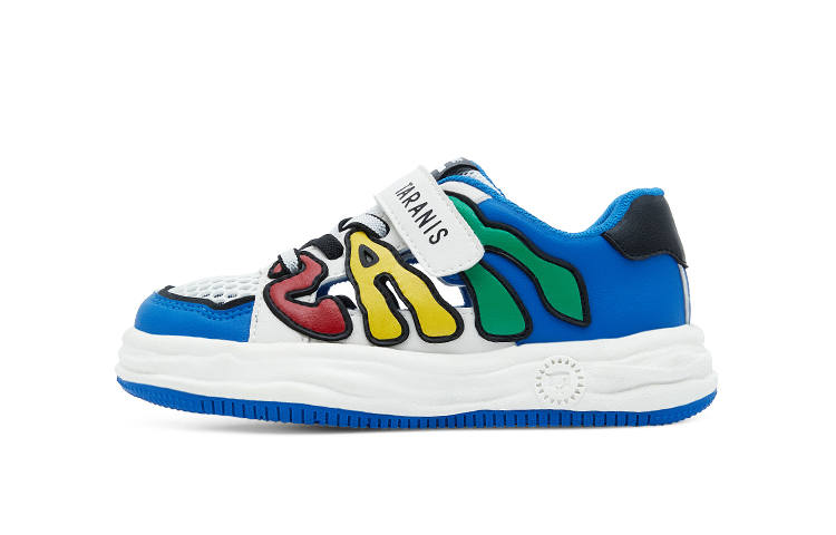 TARANIS Preschool Mesh Athletic Shoes Slip Resistant Low top Kids' Skateboarding Shoes White Blue Red Kids'