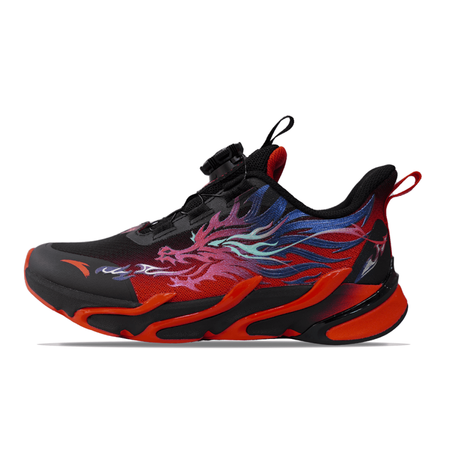 Antakids Fiery 4.0 Fabric Running Shoes Black/Heat Red Teenagers