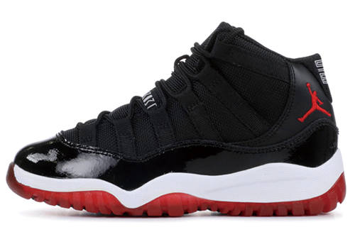 Jordan Jordan Air Jordan 11 Retro Playoffs 2012 Slip Resistant Slip Resistant High top Children's Basketball Shoes Black Red