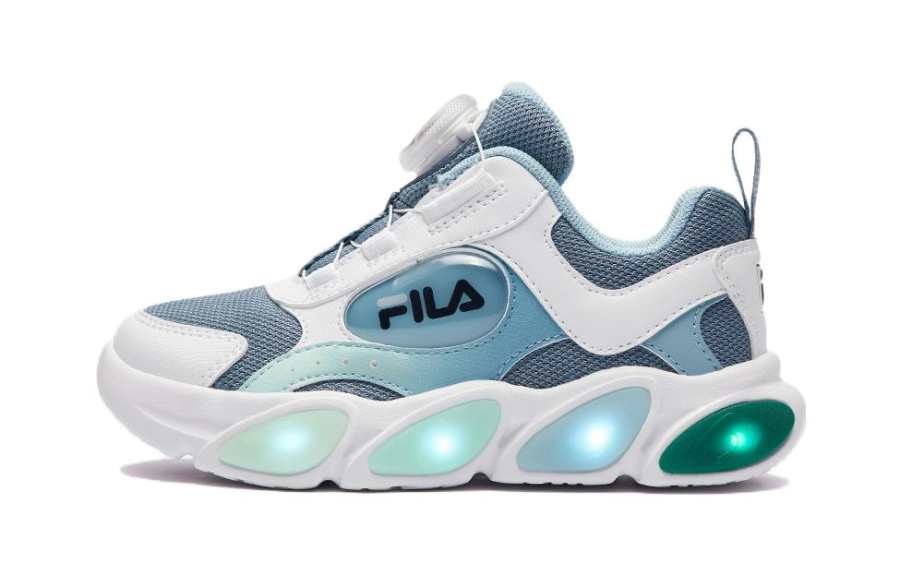 FILA KIDS Ferris Wheel Low top Slip Resistant Kids Lifestyle Shoes Blue White Children Aged 3 7 Years Old