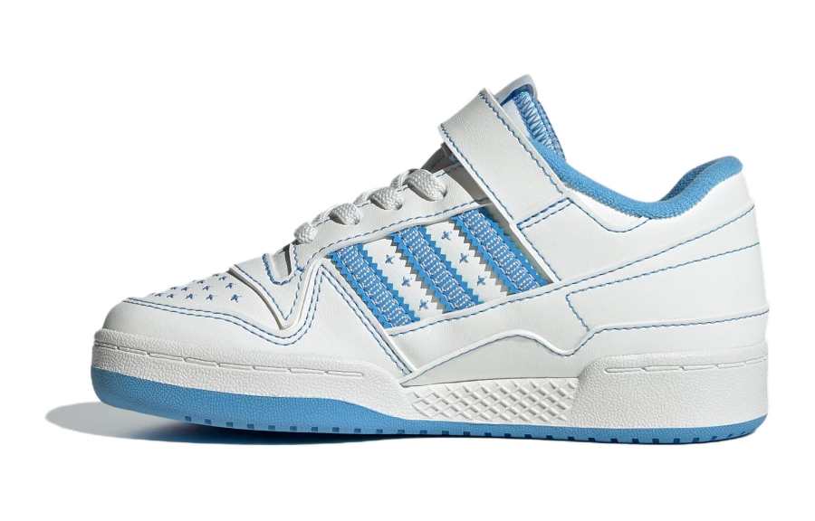 Adidas Originals FORUM Low C Cushioning, Wear Resistant Low top Kids' Skateboarding Shoes White Blue Kids