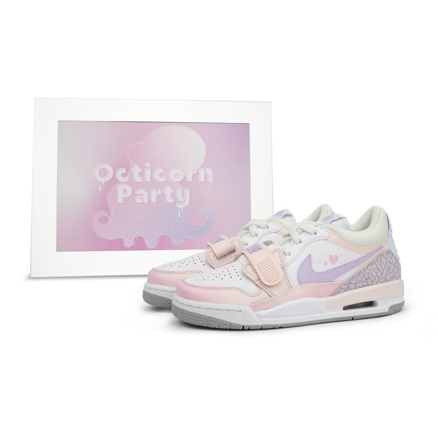 Jordan Jordan Legacy 312 Cushioning Abrasion Resistant Cushioning, Wear Resistant Low top Children's Basketball Shoes Pink