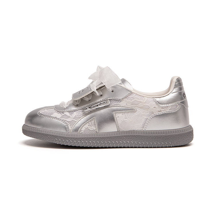 Champion Kids Ballet German Army Trainers Low top Kids' Skateboarding Shoes Sweetheart Girlish Silver White Kids'