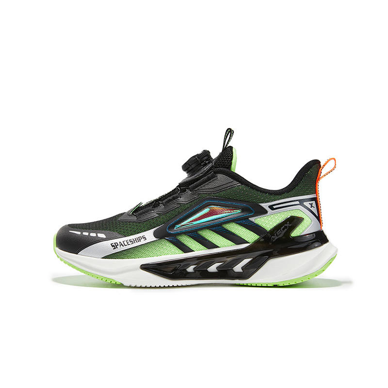 XTEP Starship Running Shoes Black Metallic Silver Teenagers