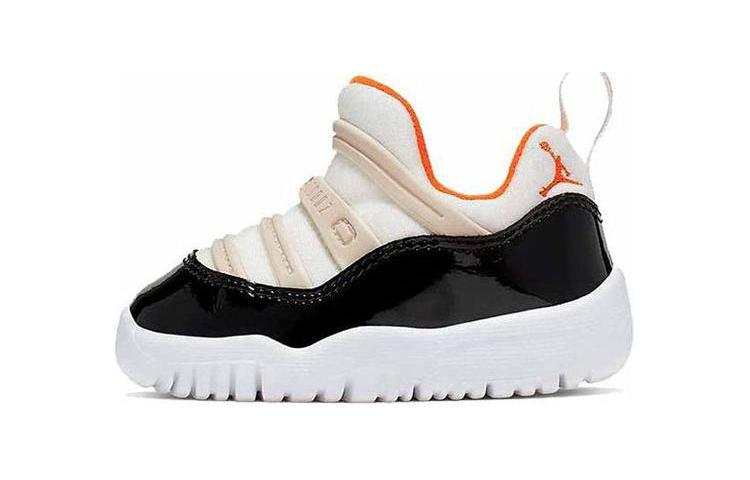 Jordan Jordan Air Jordan 11 Retro Little Fle Low top Toddler Shoes Black White Orange Infant And Toddler
