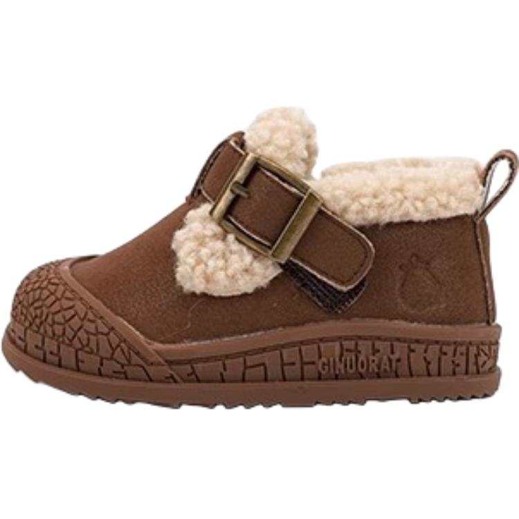 QINUOSHU Vintage Fleece Lined Yadan Style Fashion Versatile Soft Sole Toddler Urban Techwear Hook and Loop