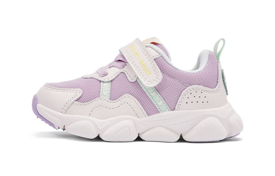 DAVE&BELLA Abrasion Resistant Breathable Lightweight Slip Resistant Kids Lifestyle Shoes White Purple Kids'