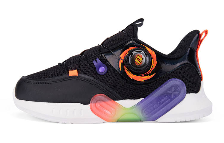 XTEP Comfortable Abrasion Resistant Low top Casual Shoes Black Orange Teenagers