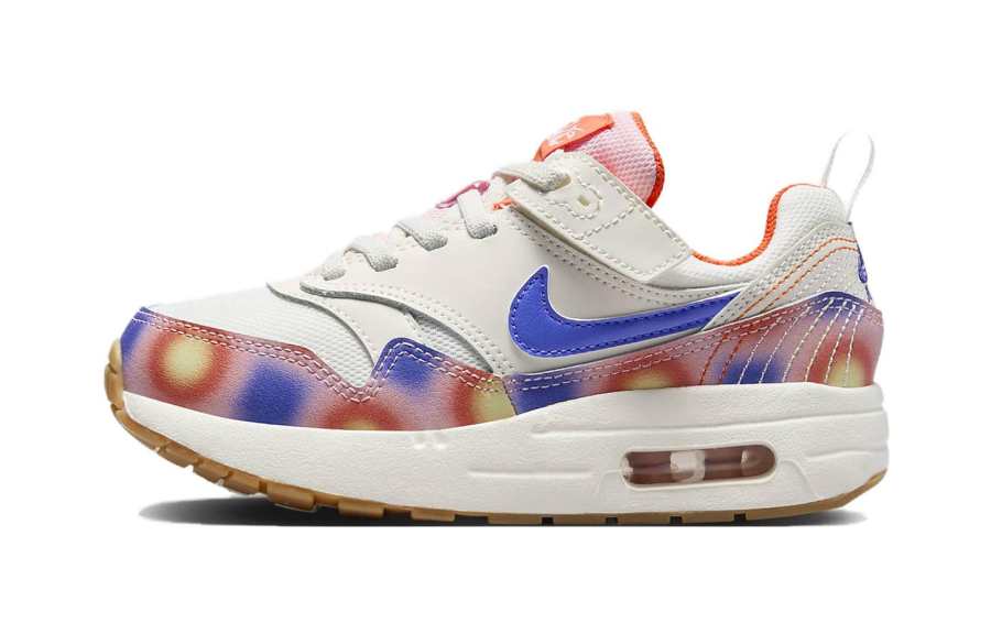 Nike Nike Air Max 1 Cushioning, Wear Resistant Low top Kids' Running Shoes White Children Aged 3 7 Years Old